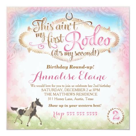 Gc This Ain T My First Rodeo 2nd Birthday Card Zazzle