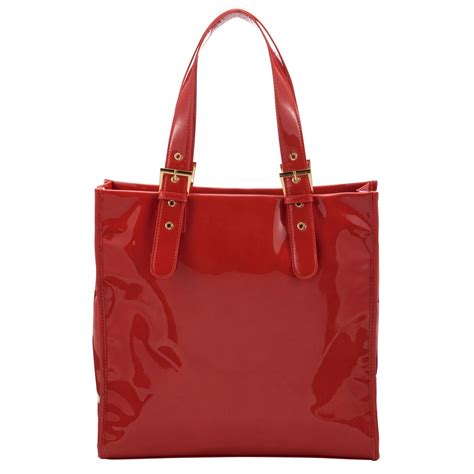 ted baker patent buckle tote bag  red lyst