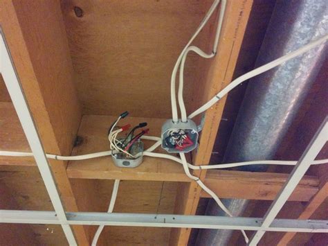 electrical    proper   install  junction box   dropped ceiling home