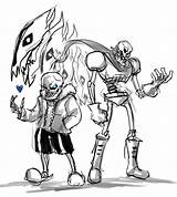 Sans Undertale Pages Coloring Papyrus Print Template Characters Au Ink Sketch Search Frisk sketch template