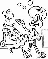Puff Squidward Mrs Coloring Tentacles Spongebob Pages sketch template