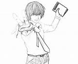 Note Death Yagami Light Pages Coloring Face Another sketch template