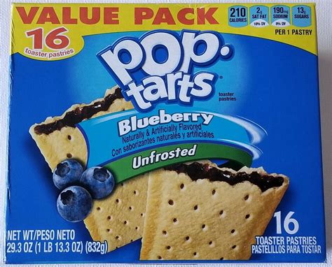pop tarts toaster pastries unfrosted blueberry 16 coun