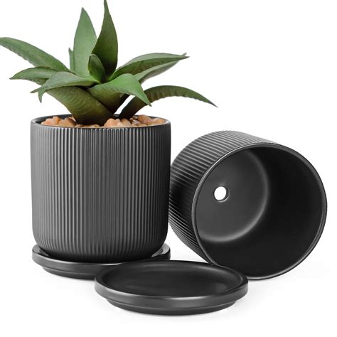 buy ceramic flower pots   pots  drainage holes  saucers