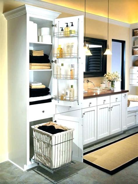 linen cabinet with hamper cabinets bathroom corner white