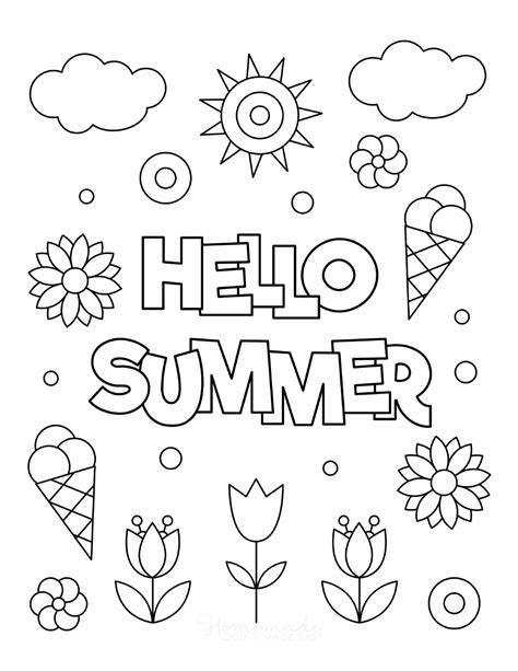 summer coloring page  printable  templateroller