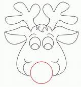 Reindeer Face Coloring Pages Rudolph Outline Clipart Printable Christmas Template Head Drawing Santa Templates Cow Kids Color Crafts Clip Ornament sketch template