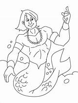 Merman Mermaid sketch template