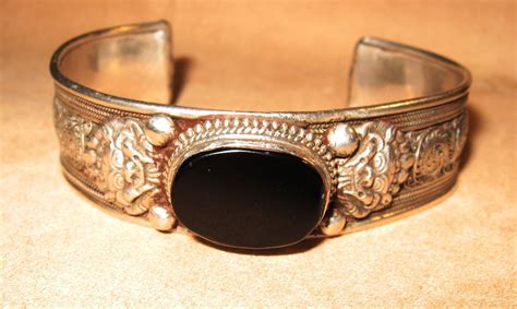 antieke zilveren armband met onyx boheemse armbanden zilveren armbanden armband