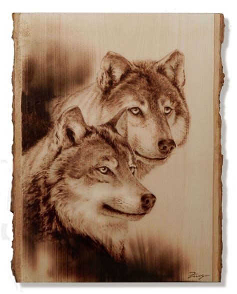 wood burned wolves  dennis franzen wood burning patterns stencil wood burning art wood