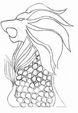 Merlion Template Colouring Coloring sketch template