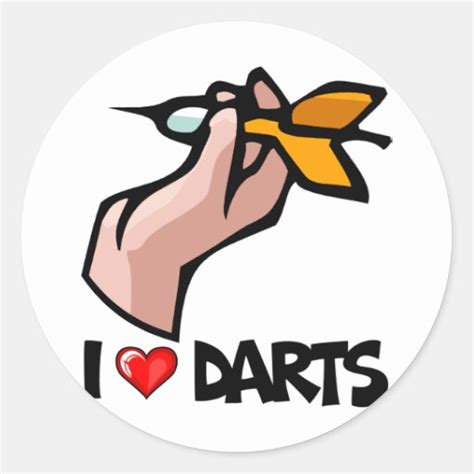 love darts classic  sticker zazzle