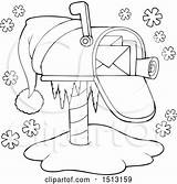 Mailbox Drawing Santa Clipart Christmas Hat Getdrawings sketch template