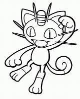 Coloring Meowth Lineart Nyarth sketch template