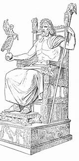 Zeus Olympia Statue Phidias Clipart sketch template