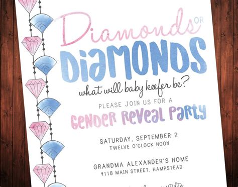 Diamonds Or Diamonds Baseballs Or Jewels Gender Reveal