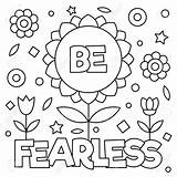 Fearless Furchtlos Quotes Courageux Quote Tigre Inspirational Soyez Courageuse Illustrationen Betrag Corel Abgehobenen Farbtonseite Seien Coloration sketch template