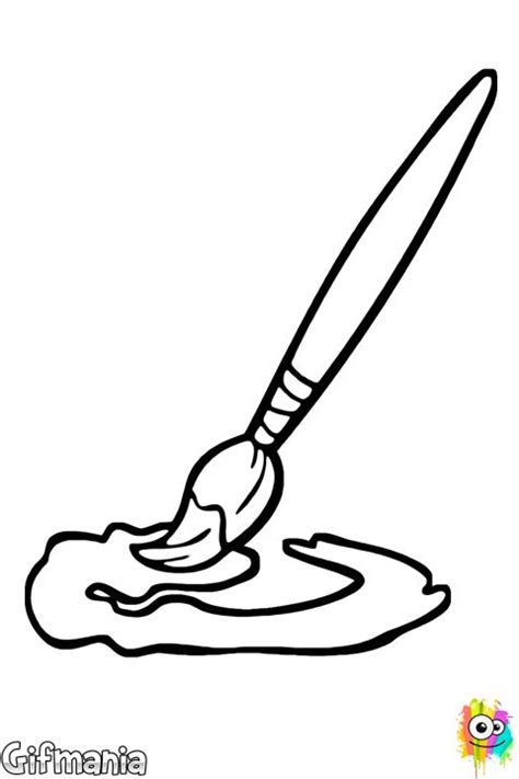 paint brush coloring page clipart
