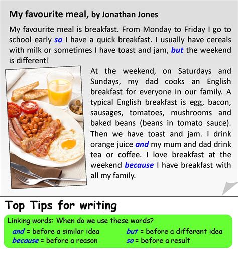 My Favourite Meal Learnenglishteens