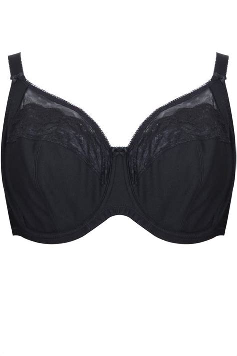 Black Cotton Rich Underwired Bra With Lace Trim