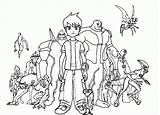 Ben Coloring Pages Ben10 Printable Everfreecoloring sketch template