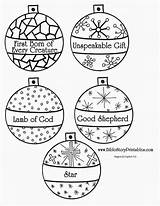 Jesus Ornaments Names Christmas Bible Advent Story Printables Printable Coloring Color God Crafts Stories Visit Sunday School sketch template