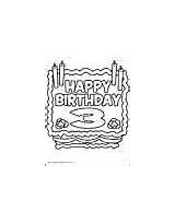 Coloring Birthday Pages Kids Cake Years Colouring Three Birthdays sketch template