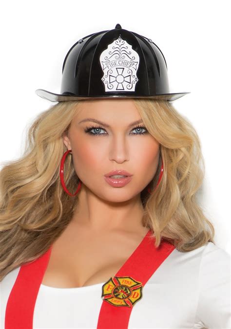 Black Fire Chief Cutie Hat Sexy Firegirl Costume Accessory