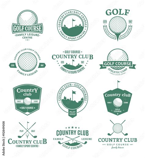 golf country club logo labels  design elements stock vector adobe