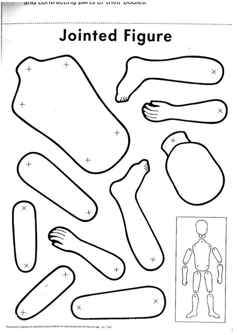 jointed figure paper doll template paper puppets paper dolls printable