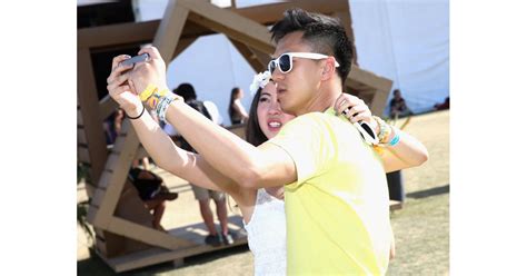 a couple took a selfie at indio s coachella cute couples at summer music festivals popsugar