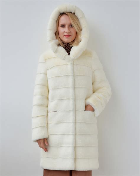 white faux fur coat  hood faux fur hooded coat womens hooded white fur coat