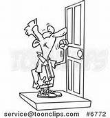 Door Drawing Knocking Cartoon Boy Line Child Ron Leishman Cartoons Paintingvalley Toonclips Copyright sketch template