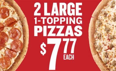 Papa John S Offers Two Large 1 Topping Pizzas For 7 77 Each The Fast