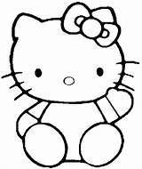 Coloring Kitty Waving Hello Pages Hand Cute Kids sketch template