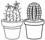 Cactus Coloring Pot Beautiful Pages Choose Board sketch template