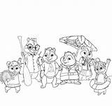 Coloring Chipmunks Alvin Pages Movie Color Comments Animated Print sketch template