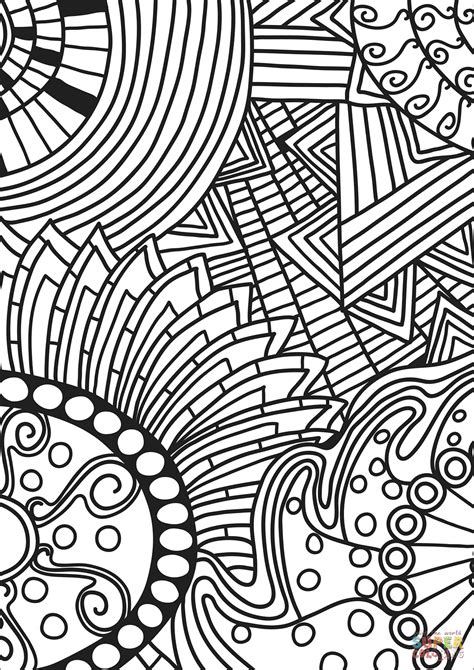 abstract doodle coloring page  printable coloring pages