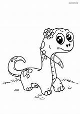 Dinosaur Cute Coloring Printable Pages Small Animals Dinosaurs sketch template