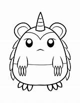 Coloring Horned Furry sketch template