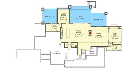 spacious  story home plan  walkout basement  home office rw architectural