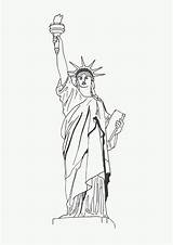 Statue Liberty Coloring Pages Drawing Printable Drawings Kids Sketch Clipart Outline Print Usa Easy Freedom Pencil Sheets York Gif Beautiful sketch template