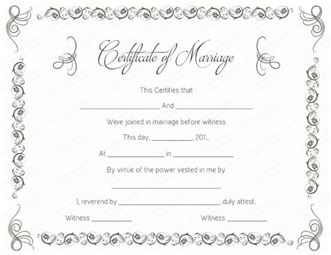 simple  gray marriage certificate template