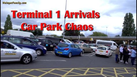 manchester airport terminal  arrivals car parking pick  chaos youtube