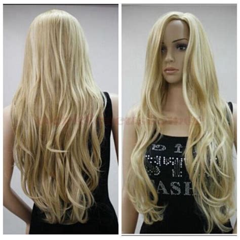 Us Stock Women Sexy Blonde Long Wavy Curly Heat Resistant Hair Wigs