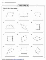 Quadrilaterals Naming Identifying Worksheet Quadrilateral Worksheets Identify Level Pdf Sides sketch template