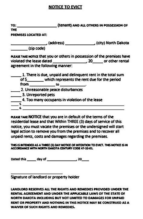 printable eviction notice template mous syusa