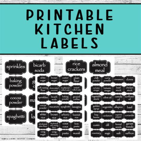 printable kitchen labels simple living creative learning