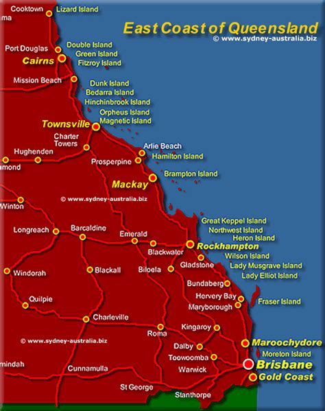 Qld East Coast Map Tybie Iolanthe