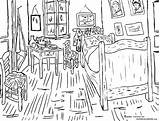 Gogh Vincent Arles Cuarto Colorare Dormitorio Room Supercoloring Kolorowanka Vicent Imagui Malvorlagen Ausmalbilder Sypialnia Cuadros Irises Seniors Sunflowers Schlafzimmer Categorie sketch template